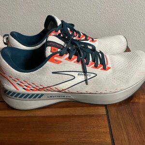 Brooks Men's White and Orange Levitate Shoes